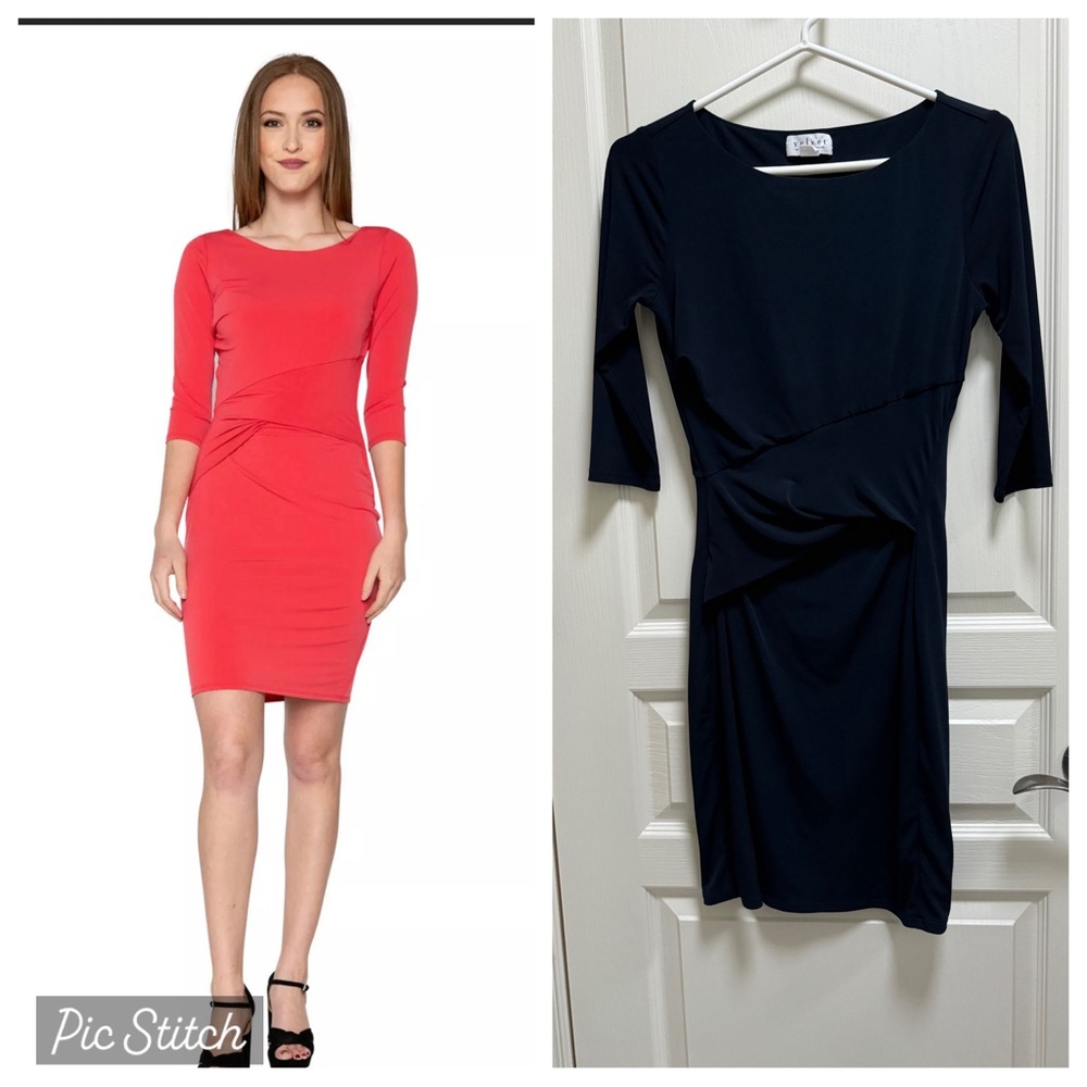 Velvet by Graham & Spencer Navy Margarita Stretch Jersey Dress